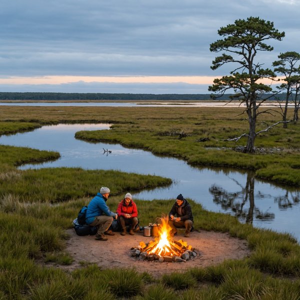 Quels sont les meilleurs conseils pour un camping en région de marais salants en hiver?